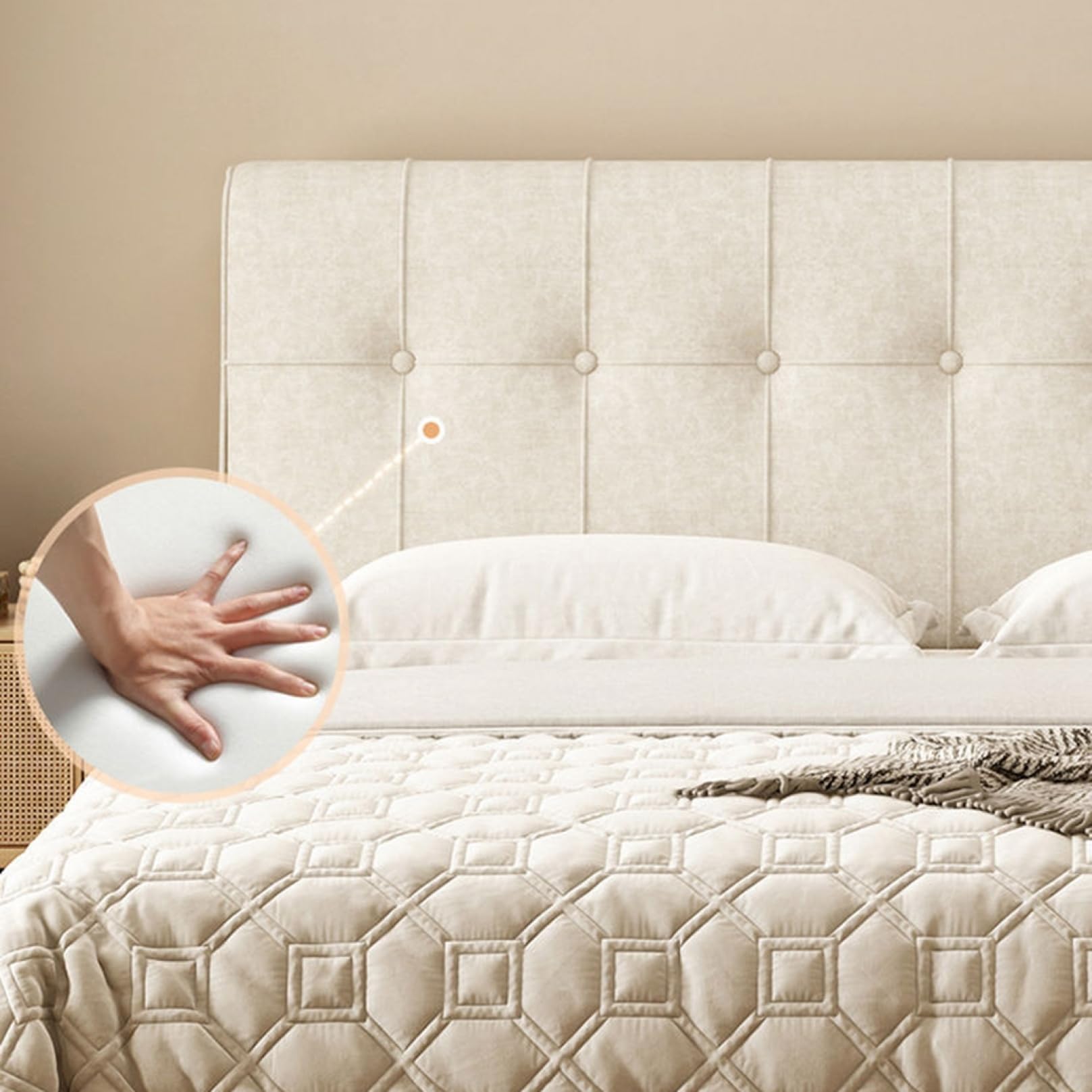 Amazon｜ヘッドボードクッション ダブル/シングル ベッド用 背もたれ